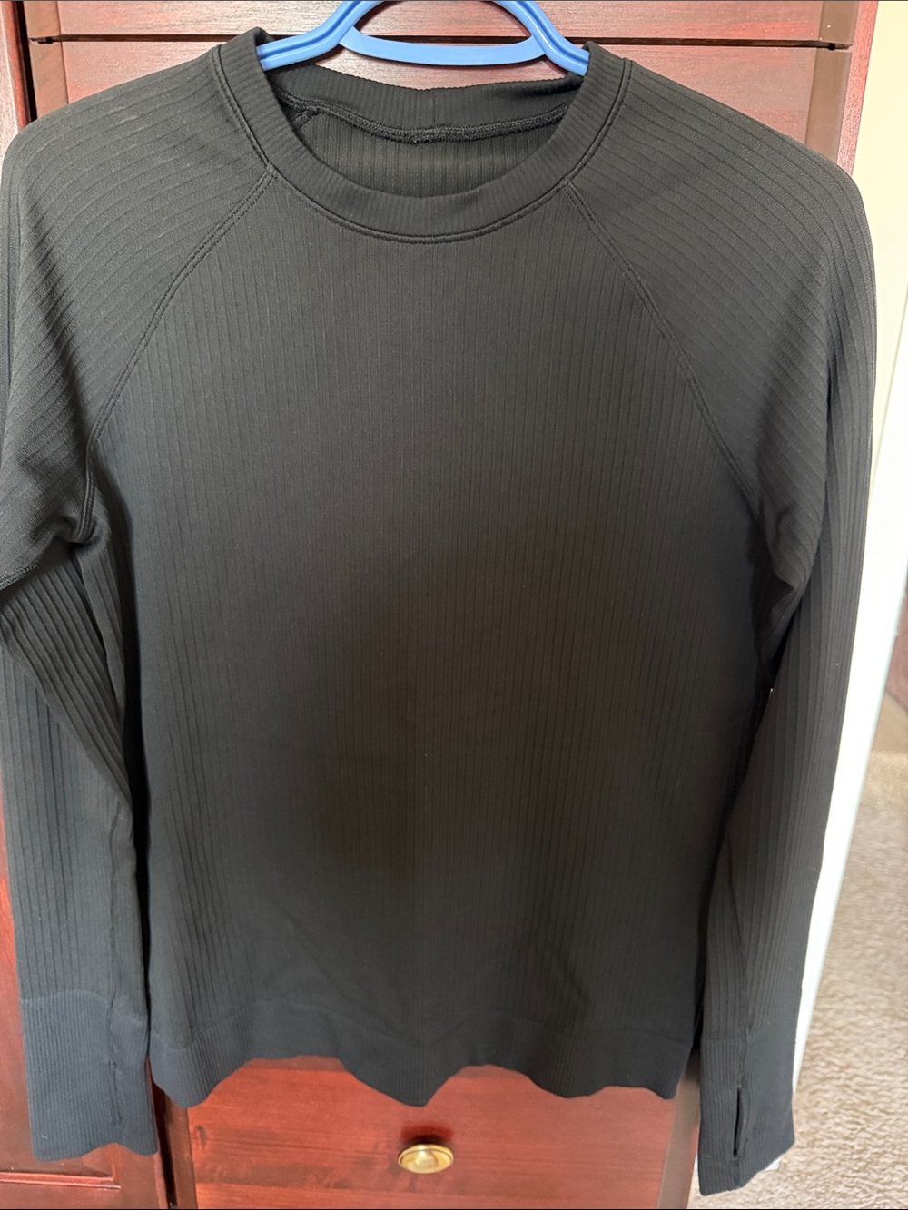 lululemon athletica Black Ribbed Long-Sleeve Top